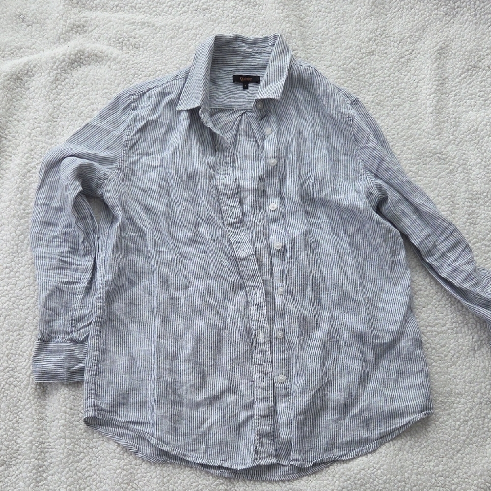Quince 100% European Linen Long Sleeve Shirt Size Small - Picture 2 of 12